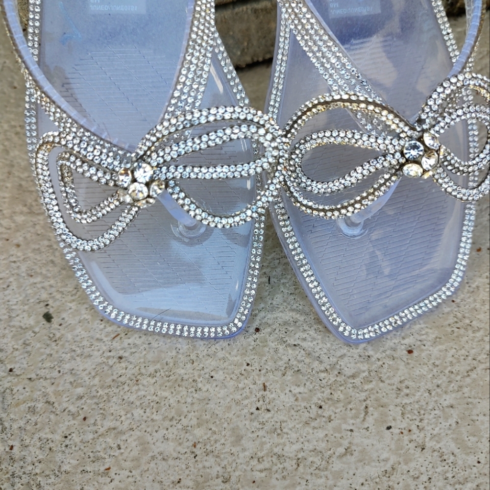 Steve Madden Jelly Rhinestone Bow Sandals - Picture 2 of 7